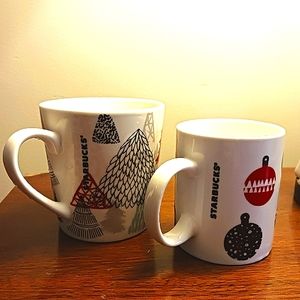 Starbucks Christmas Holiday Mugs Lot of 2 2016 2018